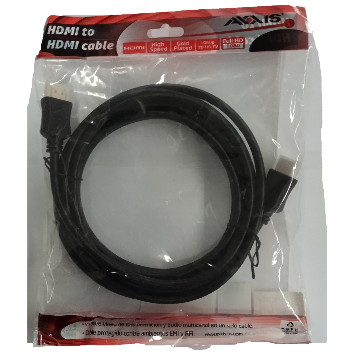 Cable HDMI Axxis 3mts 10 pies Puntas de Oro