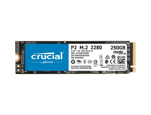 Disco Duro Solido SSD Crucial P2 250GB M2 2280 NVMe PCIe Gen 3