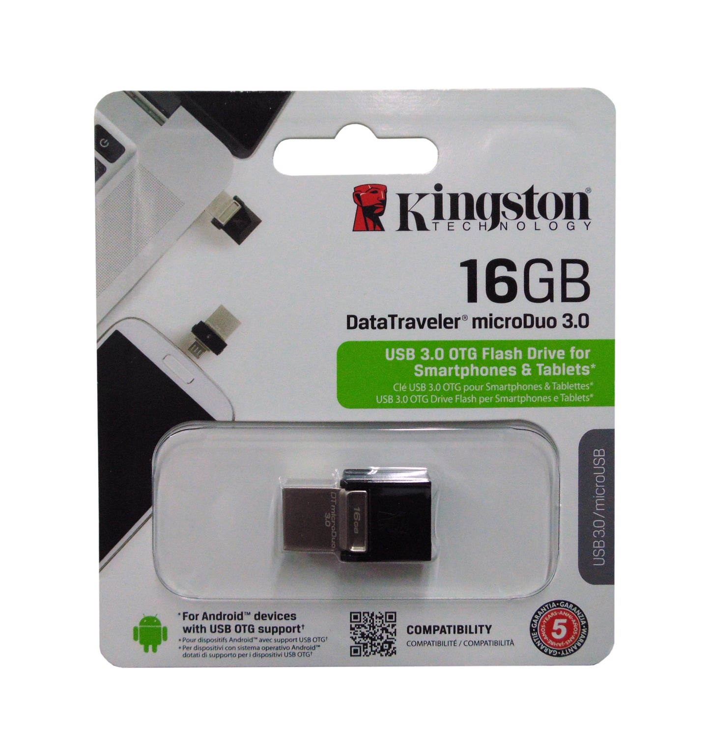 Pendrive Kingston Data Traveler MicroDuo 16GB USB 3.0 MicroUSB