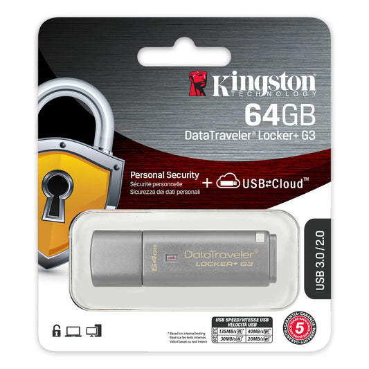 Pendrive Kingston DataTraveler Locker+ G3 64GB USB 3.0