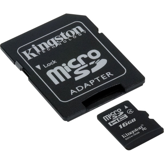 Memoria Micro SD Kingston SDHC 16GB Clase 4 con adaptador