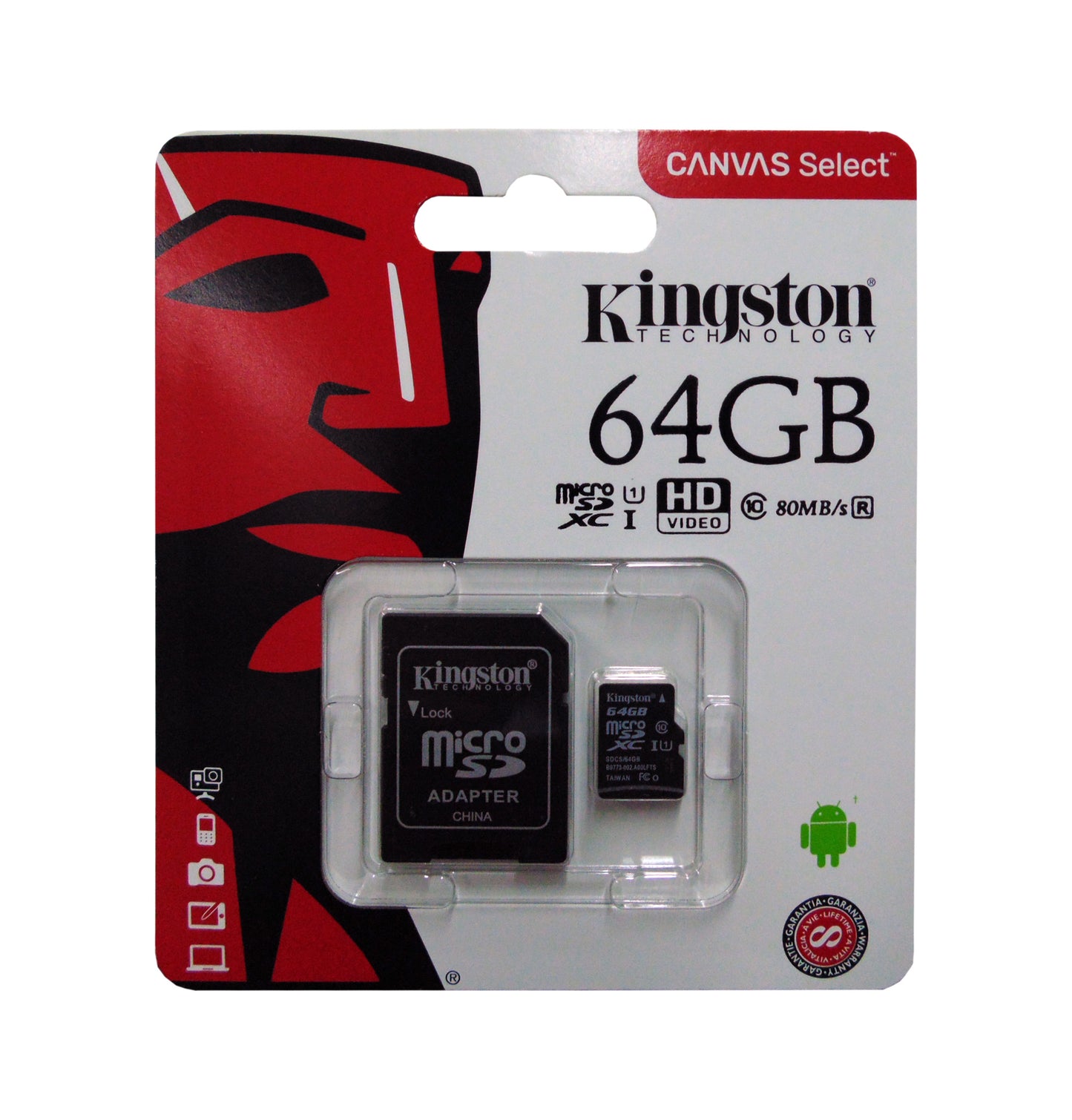 Memoria Micro SD Kingston SDXC 64GB Clase 10 con adaptador
