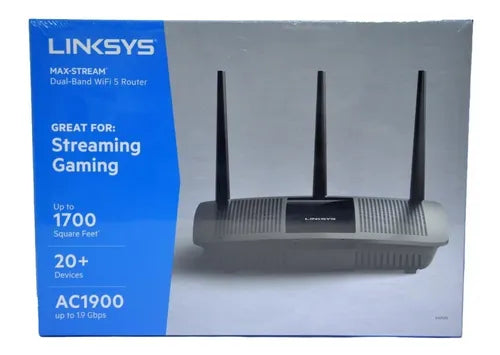 Router Linksys EA7450 AC1900 1900Mbps 150mts2 20+ Dispositivos Doble banda Beamforming + MaxStream MU-MIMO 3 Antenas 4 Puertos Gigabit Ethernet + 1 USB 3.0