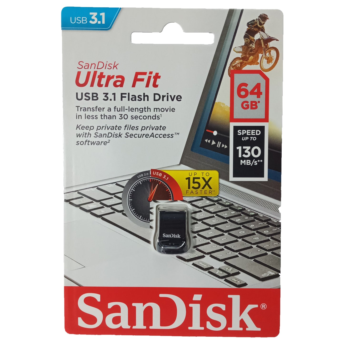 Pendrive Sandisk Cruzer Ultra Fit 64GB USB 3.0